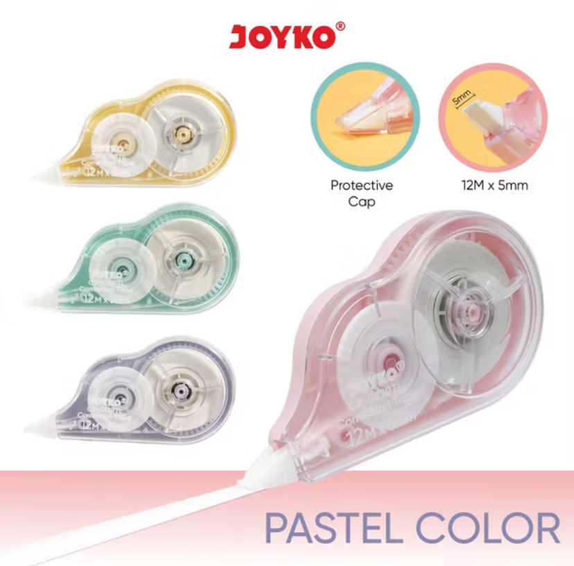 ￼JOYKO Pita Koreksi Correction Tape CT-522PTL Pastel Color
